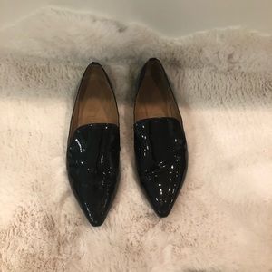 Calvin Klein Black Patent Pointed Toe Loafer